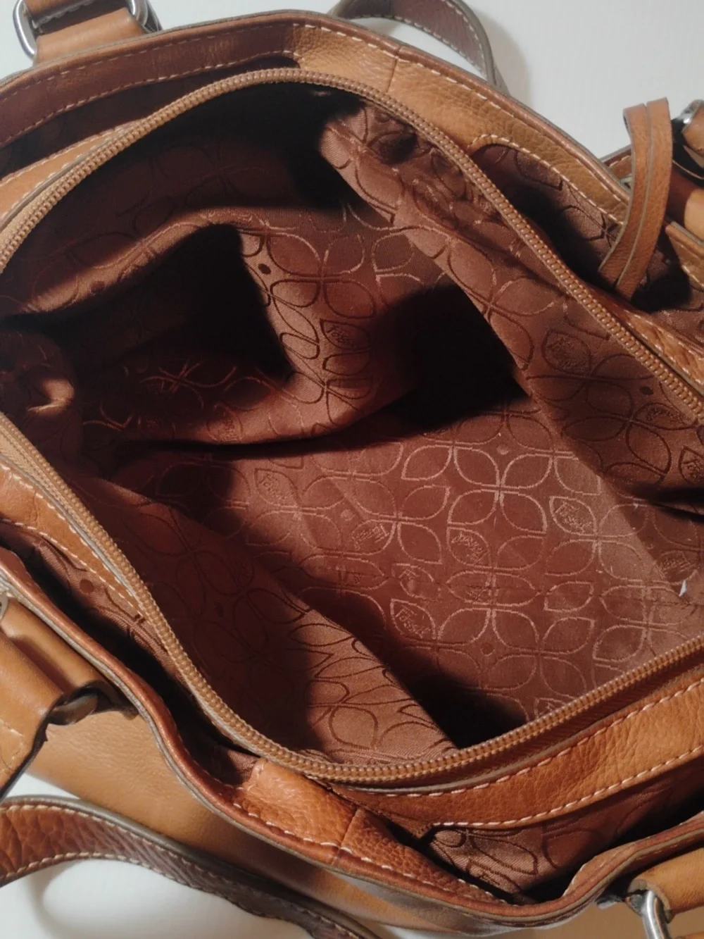 Fossil Vintage Cognac Leather Hobo With Wallet 2 Pieces For One Price - Picture 8 of 11